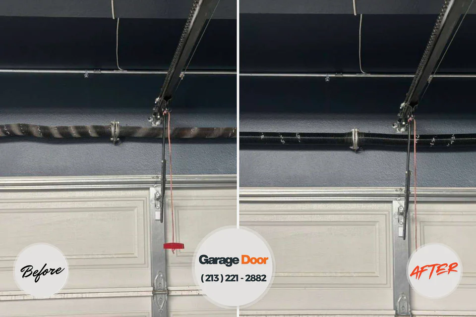 Before and after: garage door repair Kankakee County
